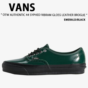 VANS �o���Y �V���[�Y OTW AUTHENTIC 44 SYPHED VIBRAM GLOSS LEATHER BROGUE EMERALD BLACK VN000V33H9B OTW �I�[�Z���e�B�b�N 44 �T�C�t�h �r�u���� �O���X ���U�[ �u���[�O �G�������h �u���b�N �j���p
