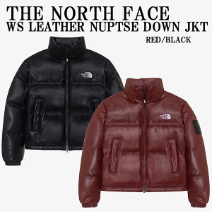 THE NORTH FACE m[XtFCX fB[X U[ _EWPbg W'S LEATHER NUPTSE DOWN JACKET (RDS) {v RED BLACK ʌ kvV _E WPbg fB[X_E NJ1DQ91J/K