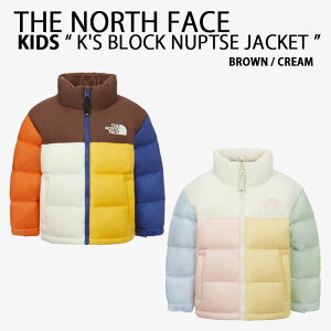 THE NORTH FACE m[XtFCX LbY _EWPbg K'S BLOCK NUPTSE JACKET RDS ubN kvVWPbg kvV_E BROWN CREAM ̎q j̎q qp NJ1DR66S/T