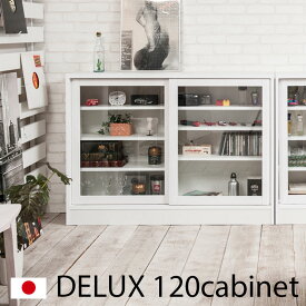 【DELUX】シリーズ カウンター下収納120引戸 ガラスキャビネット ホワイト ダイニング リビング 収納棚 ラック サイドボード キャビネット キッチン収納 おしゃれ キャビネット 白 収納 すきま すきま収納 隙間 隙間収納 すき間　引き戸　キッチンカウンター