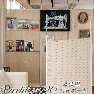 突っ張り連結間仕切りパーテーション有孔ボード 幅90 本体用 ついたて 衝立 家具 事務所 オフィス 仕切り パーティション 日本製 パンチングボード 突っ張りパーティション つっぱりパ