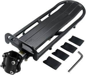 Outtag 自転車のキャリア 汎用 自転車荷台 アルミ製 耐荷10kg リアキャリア サイクル 後付け パニア バッグ シート ポスト 伸縮自在 簡単取付け フェンダーボード付き アレンキー付 取付可能径