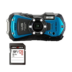 fW^JPENTAX WG-90 BLUE + 128GB SDXCJ[h 1Zbg J fW^J Bep CAMERA Be X^WI Ɩp fW^J