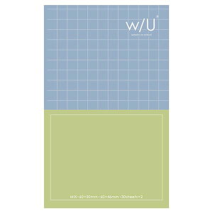 w / U ノート付箋 スリム ミックス / ブルー×グリーン WU-FSTN-M-BG 【×10セット】 【お徳用 まとめ買い お買い得 業務用 割引 セット販売】 日用品雑貨・文房具・手芸 文房具・事務用品 文具 オ