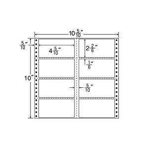 東洋印刷ナナフォーム 連続ラベル Mタイプ 10_5 / 10×10インチ 8面 114×59mm 横3本縦1本ミシン入 M10C1箱 (500折) プリンタ PCサプライ・消耗品 コピー用紙・印刷用紙 コピー用紙 名刺用紙 ラベル