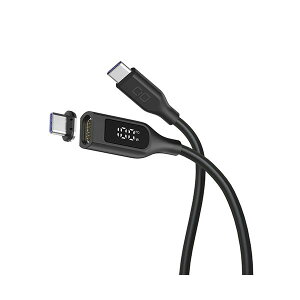 CIO ディスプレイ表示付きマグネットシリコンケーブル CtoC 100W 2m ブラック CIO-SLMG-SC-CC2-BK1本