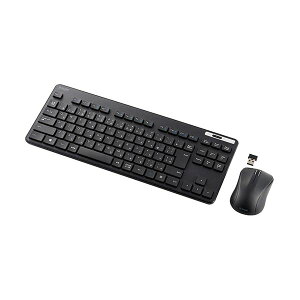 ELECOM エレコム PC機器 抗菌無線薄型コンパクトキーボード&マウス ブラック TK-FDM109MKBK 1セット