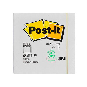 【20個セット お徳用セット】 3M Post-it ポストイット 再生紙 ノート ホワイト 3M-654RP-WX20 【お徳用 まとめ買い お買い得 業務用 割引 セット販売】 日用品雑貨・文房具・手芸 文房具・事務用品