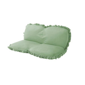 ローソファー 座椅子 約幅117cm 2人掛け グリーン 背もたれ14段階リクライング スチールパイプ 日本製 リビング ダイニング