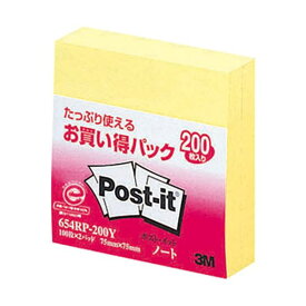 【10個セット】3M スリーエム Post-it ポストイット お買い得パック ノート 3M-654RP-200YX10 【 セット販売 まとめ買い 割引 オフィス 文房具 文具 業務用 オフィス用品 】 文具 オフィス用品 付箋紙 ポストイット