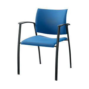 【ライオン事務器 事務用品 lion 文具 事務 業務用 事務用文具】 LEOオフィスミーティングチェア ブルー LE-2420F-BL 1脚 ( イス・チェア インテリア・家具 オフィス家具 事務用チェア チェア 椅子