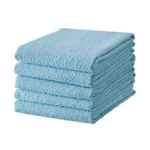 TANOSEE 【お徳用セット】 TANOSEE フェイスタオル ブルー 1パック (5枚) 【×10セット】 【お徳用 まとめ買い お買い得 業務用 割引 セット販売】 リネン タオル バスタオル