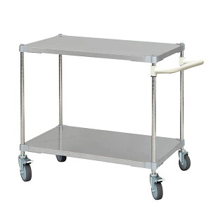 ステンレスシェルフ オープンラック 収納ラック ラック 収納棚 シェルフ ワゴン60×90cm 2段キャスター700 取っ手付き WH ホワイト 組立式