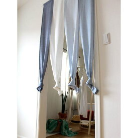 暖簾 約幅85×丈170cm×1枚 ブルー 目隠し 間仕切り インド綿 和風 のれん 4連 ロング ノレン セーヌ