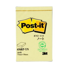 スリーエム ジャパン Post-it 再生紙ノート 656RP-YN イエロー 【×10セット】 【 セット販売 まとめ買い 割引 オフィス 文房具 文具 業務用 オフィス用品 】 文具 オフィス用品 付箋紙 ポストイット
