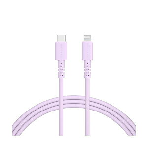 オウルテックMOTTERU C to Lightning シリコンケーブル ペールアイリス 2m MOT-SCBCLG200-PU 1本
