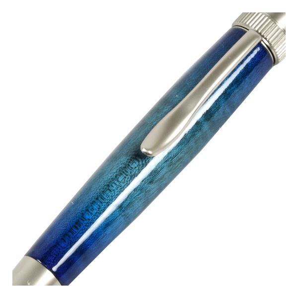 キャンディカラー ボールペン/文房具 【Blue カーリーメイプル】 パーカータイプ 芯：0.7mm 日本製 文具 『Air Brush Wood  Pen』 | 創業35周年　世田谷家具Interior
