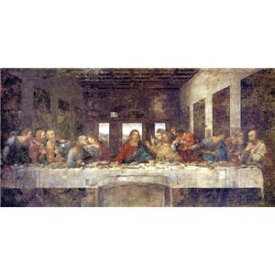 世界の名画シリーズ、プリハード複製画 レオナルド・ダ・ヴィンチ作 「最後の晩餐」(修復後)額縁付