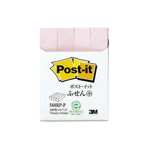 住友スリーエム ポストイット (R) 再生紙 4個入り 横14×縦75mm 560RP-P ピンク 4個入 【×10セット】 【お徳用 まとめ買い お買い得 業務用 割引 セット販売】 文房具・事務用品 文具 オフィス用