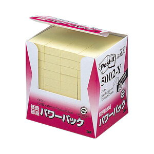 住友スリーエム ポストイット (R) パワーパックシリーズ 40個入り 横25×縦75mm 5002-Y イエロー 40個入 【×3セット】 【お徳用 まとめ買い お買い得 業務用 割引 セット販売】 文房具・事務用