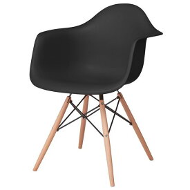 パーソナルチェア リビングチェア 幅62cm ブラック 2脚セット 肘付き 木製 スチール アームチェア 要組立品 リビング ダイニング チェア インテリア 家具 椅子