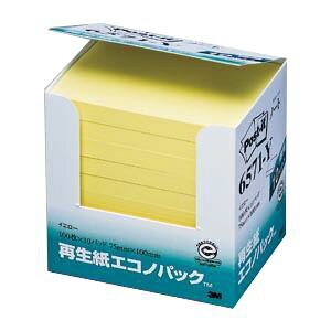 住友スリーエム ポストイット (R) エコノパック (TM)製品シリーズ 10個入り 横100×縦75mm 6571-Y イエロー 10個入 【×3セット】 【 まとめ買い お買い得 業務用 割引 オフィス用品 文房具 事務
