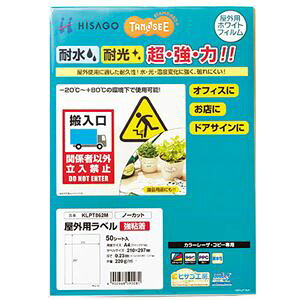 TANOSEE 【お徳用セット】 TANOSEE 屋外用ラベル レーザー用 A4 ノーカット 1冊 (50枚) 【×5セット】 【お徳用 まとめ買い お買い得 業務用 割引 セット販売】 プリンタ PCサプライ・消耗品 コピ