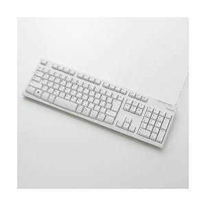 ELECOM GR PC@ EU RoHSwߏ USB / PS2ڑX^_[hL[{[h / u / 108L[ / 1000񍂑ϋv / zCg TK-FCM064WH / RS