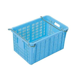 【5個セット お徳用セット】 プラスケット / 網目ボックス 【No.750 金具付き】 ブルー スタッキング金具使用時:段積み可 【お徳用 まとめ買い 割引 セット販売】 ( 掃除用品 文房具・事務