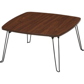 折りたたみテーブル ローテーブル 約幅60cm 四角型 ブラウン スチール 収納便利 リビング ダイニング 在宅ワーク インテリア 家具 テーブル ローテーブル