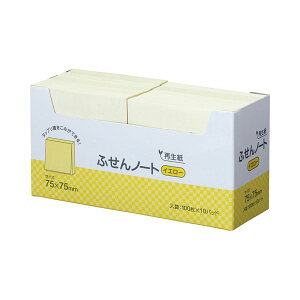 スガタ ふせん ノート 75×75mm イエロー P7575YE 1セット (30冊:10冊×3パック) 【×2セット】 【お徳用 まとめ買い お買い得 業務用 割引 セット販売】 日用品雑貨・文房具・手芸 文房具・事務