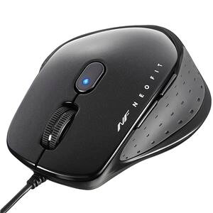 BUFFALO �o�b�t�@���[�i�T�v���C�j �L�� BlueLED 5�{�^�� NEOFIT�}�E�X M�T�C�Y �u���b�N BSMBU510MBK