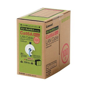 ELECOM エレコム PC機器 EU RoHS指令準拠CAT6A対応 長尺LANケーブル ブルー 100m / 簡易パッケージ仕様 LD-GPAL / BU100RS 1箱