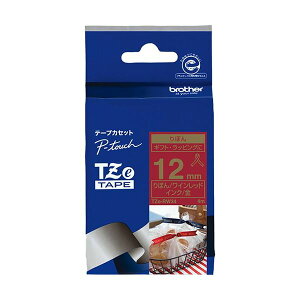 BROTHER ブラザー ピータッチ TZeテープ リボンテープ 12mm ワインレッド / 金文字 TZE-RW34 1個 【×5セット】 【お徳用 まとめ買い お買い得 業務用 割引 セット販売】 文房具・事務用品 文具 オフ