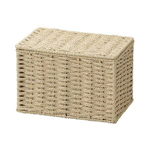 ふた付き ペーパーバスケット / 収納かご 【ハーフ ベージュ 3個セット】 約幅23cm 軽量 丈夫 〔リビング 脱衣所 洗面所〕 ( 掃除用品 文房具・事務用品 生活雑貨 オフィス用品 日用品雑貨 日