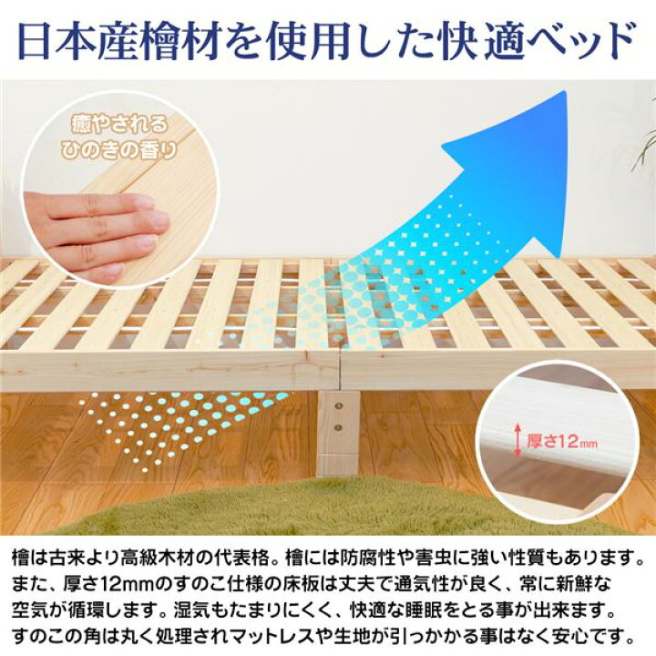楽天市場】2口コンセント付き 棚付き ボンネルマットレス付 すのこ 