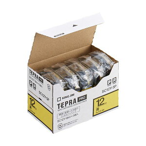 【キングジム 事務用品 KING JIM 文具 オフィス用品 文具】 (KING JIM) テプラPROテープエコパック 12mm 黄 5個入 SC12Y-5P 日用品雑貨・文房具・手芸 文房具・事務用品 文具 オフィス用品 文房具 事