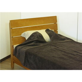 襟付き 毛布 寝具 シングル 約140×200cm ブラウン 日本製 吸湿発熱 薄型 もこもこ シープタッチ エバーウォーム ベッドルーム