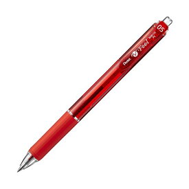 【セット販売】 ぺんてる 油性ボールペン ビクーニャフィール 0.5mm 赤 BXB-115B 1セット（10本） 【×10セット】