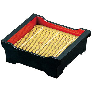 貴舟 ミニセイロ / 蕎麦ざる 【黒内朱 竹ス付 底板付 A】 144×130×52mm 日本製 〔和食 レストラン 居酒屋 店舗 業務用 キッチン 厨房 お店〕 キッチン用品・食器・調理器具 日用雑貨・キッチン