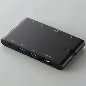 ELECOM GR PC@ USBType-ChbLOXe[V / PD / [dpType-C1|[g / f[^]pType-C1|[g / USB i3.0j2|[g / HDMI1|[g / D-sub1|[g / LAN|[g / SD+microSDXbg / ub