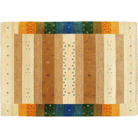 防炎 ラグマット/絨毯 【約50×80cm 729/マルチ】 ホットカーペット対応 インド製 『ファインギャベ』 729/MULTI