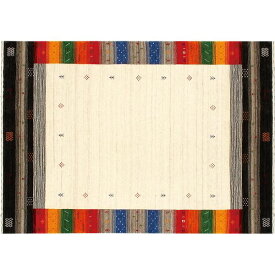 防炎 ラグマット/絨毯 【約50×80cm 767/マルチ】 ホットカーペット対応 インド製 『ファインギャベ』 767/MULTI