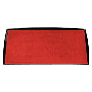 尺3 わたらせ布目盆 / トレー 【朱かすり渕黒SL】 395mm×284mm×13mm 日本製 〔和食 レストラン 居酒屋 店舗 業務用 キッチン 厨房 お店〕 キッチン用品・食器・調理器具 日用雑貨・キッチン用品