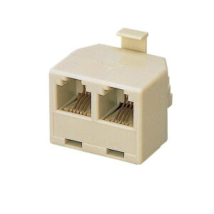 ELECOM エレコム モジュラ2分配アダプタ 6極4芯 ベージュ AD-MJTBE 1個 【×30セット】 【お徳用 まとめ買い お買い得 業務用 割引 セット販売】