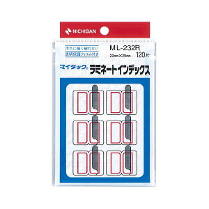 ニチバン マイタック ラミネートインデックス 保護フィルム付 中 23×29mm 赤枠 ML-232R 1パック (120片:12片×10シート) 【×50セット】 【お徳用 まとめ買い 割引 セット販売】 プリンタ PCサプ