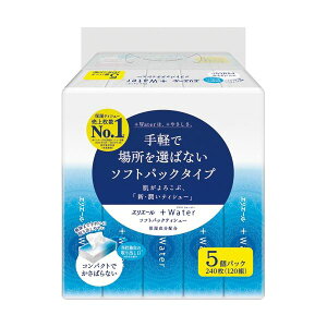 大王製紙 エリエール+Water ソフトパックティシュー 120組 / 個 1セット (90個:5個×18パック)( 掃除用品 文房具・事務用品 生活雑貨 オフィス用品 日用品雑貨 日用消耗品 文房具 お掃除 )