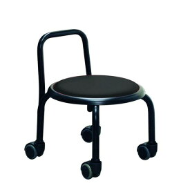 スタッキングチェア/丸椅子 【同色3脚セット ブラック×ブラック】 幅32cm スチールパイプ