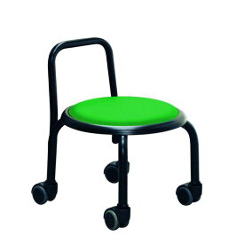 スタッキングチェア/丸椅子 【同色3脚セット グリーン×ブラック】 幅32cm スチールパイプ
