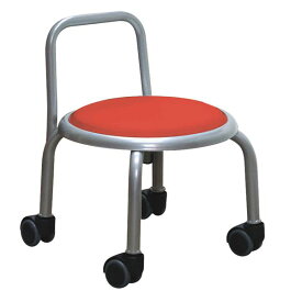 スタッキングチェア/丸椅子 【同色3脚セット レッド×シルバー】 幅32cm 日本製